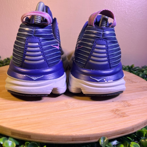 HOKA ONE ONE BONDI 6 BLUE PINK WOMENS ATHLETIC RUNNING SHOE SIZE 7.5 D - Picture 4 of 11